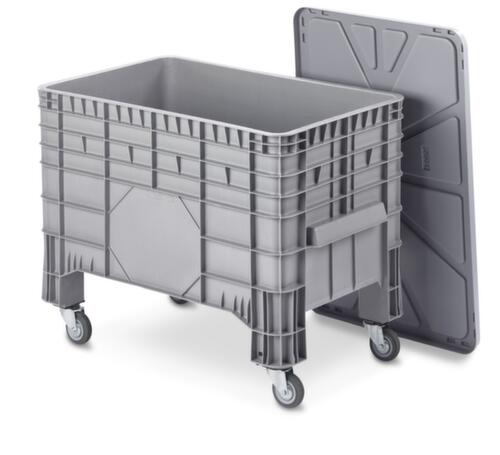 Großbehälter, Inhalt 285 l, grau, 4 Lenkrollen
