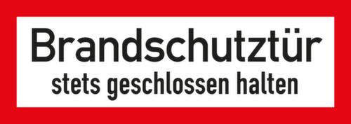 Brandschutzschild "Brandschutztür stets geschlossen halten", Aufkleber, langnachleuchtend