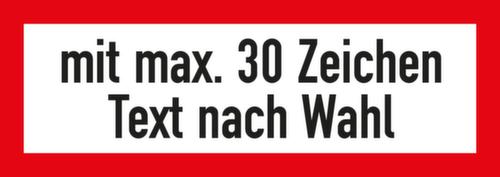Brandschutzschild Text nach Wahl, Aufkleber, Standard