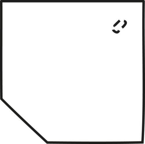 Gera Eckiges Verkettungselement Milano 90° für C-Fußgestell, Breite x Tiefe 1230 x 1230 mm, Platte Buche