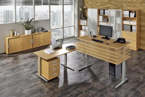 Büroregal Up and Down mit Rückwand, Breite 406 mm, 3 OH, grau