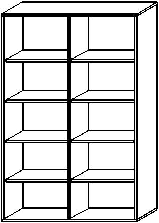 Gera Büroregal Pro mit Rückwand, Breite 1200 mm, 5 OH