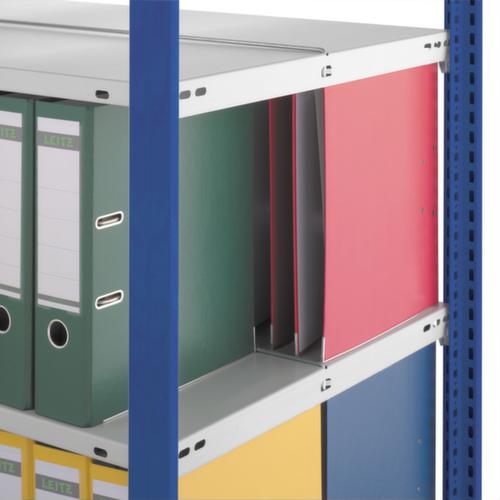 hofe Akten-Steckregal zur beidseitigen Nutzung, 7 Böden, RAL7035 Lichtgrau