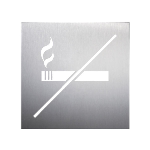 Türschild mit Piktogramm aus Edelstahl, "Nichtraucherbereich"