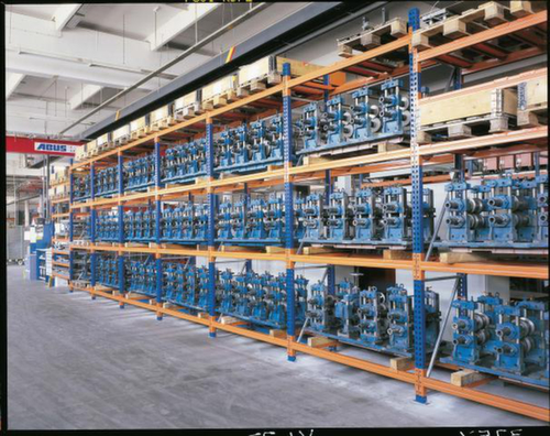 META Palettenregal MULTIPAL für Fässer und KTC/IBC für 9 Paletten, 2785 mm breit, 3 Lagerebenen