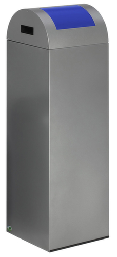 VAR Wertstoffsammler WSG 85 R mit Einwurfklappe, 89 l, silber, Deckel RAL5010 Enzianblau