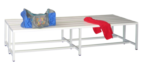 PAVOY Umkleidebank Basis RAL7035 mit Kunststoffleisten