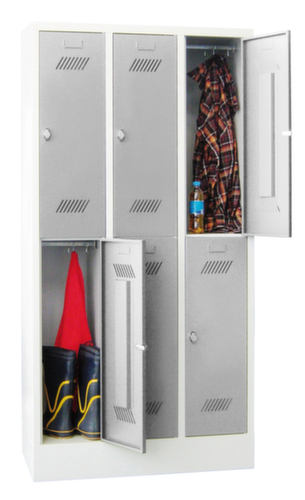 PAVOY Doppelstöckiger Garderobenschrank Basis mit 3x2 Abteilen, Abteilbreite 300 mm