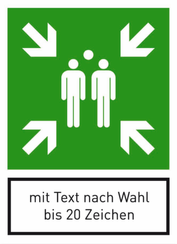 Fluchtwegschild Sammelstelle, Wandschild, reflektierend