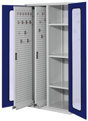 Kappes Vertikalschrank RasterPlan®, 2 Auszüge, RAL7035 Lichtgrau/RAL5010 Enzianblau