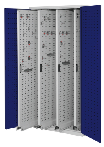 Kappes Vertikalschrank RasterPlan®, 4 Auszüge, RAL7035 Lichtgrau/RAL5010 Enzianblau