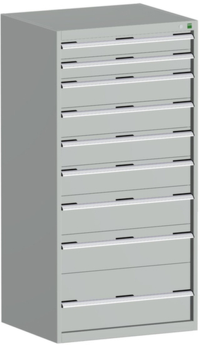 bott Schubladenschrank cubio Grundfläche 800x750 mm, 9 Schublade(n), RAL7035 Lichtgrau/RAL7035 Lichtgrau