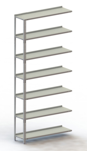 META Schraubregal Anbaufeld, 7 Böden, RAL7035 Lichtgrau