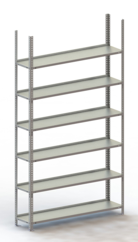 META Akten-Schraubregal, 6 Böden, mit korrosionsschützender Zinkbeschichtung