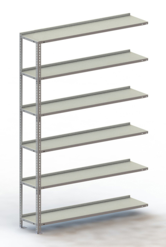 META Schraubregal Anbaufeld, 6 Böden, RAL7035 Lichtgrau