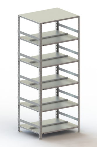 META Akten-Schraubregal zur beidseitigen Nutzung, 6 Böden, mit korrosionsschützender Zinkbeschichtung