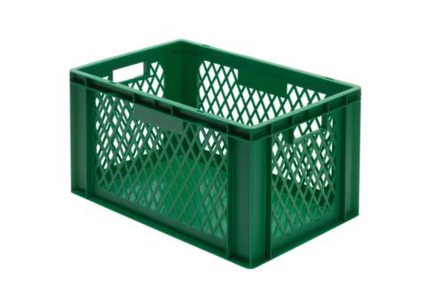Euronorm-Stapelbehälter Wände durchbrochen, grün, Inhalt 61 l