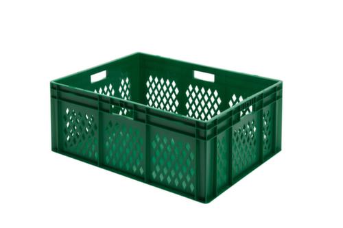 Euronorm-Stapelbehälter Wände durchbrochen, grün, Inhalt 127 l