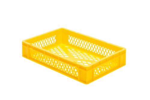 Euronorm-Stapelbehälter Wände + Boden durchbrochen, gelb, Inhalt 22 l