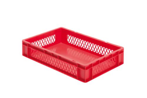 Euronorm-Stapelbehälter Wände durchbrochen, rot, Inhalt 22 l