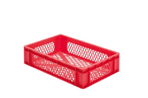 Euronorm-Stapelbehälter Wände + Boden durchbrochen, rot, Inhalt 26 l