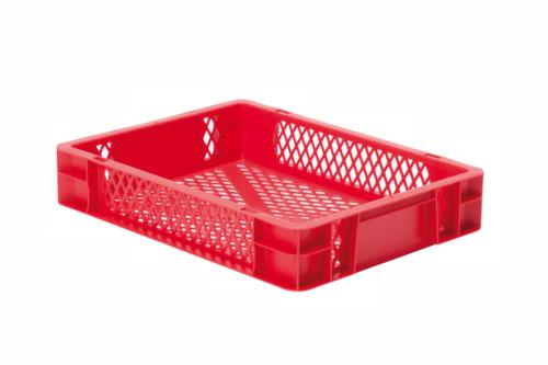 Euronorm-Stapelbehälter Wände + Boden durchbrochen, rot, Inhalt 7 l