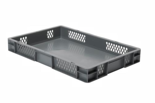 Euronorm-Stapelbehälter Wände durchbrochen, grau, Inhalt 14,5 l