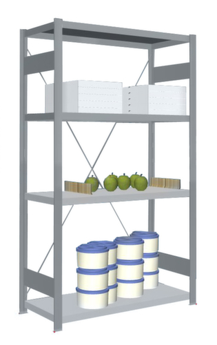 hofe Edelstahl-Steckregal, Höhe x Breite x Tiefe 1750 x 1060 x 435 mm, 4 Böden