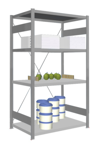 hofe Edelstahl-Steckregal, Höhe x Breite x Tiefe 1750 x 1060 x 635 mm, 4 Böden