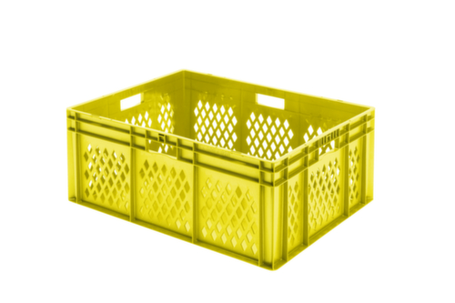 Euronorm-Stapelbehälter Wände durchbrochen, gelb, Inhalt 127 l