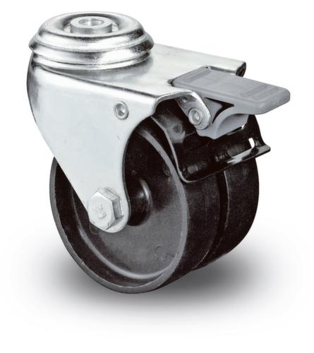 BS-ROLLEN Apparatedoppelrolle, Traglast 100 kg, Kunststoff-Bereifung