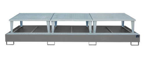 Auffangwanne mit Abfüllgestellen, für 3 x IBC