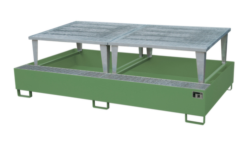 Auffangwanne mit Abfüllgestellen, für 2 x IBC