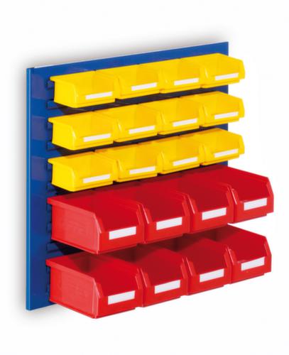 Schlitzplatte mit Sichtlagerkästen, Höhe x Breite 450 x 500 mm, RAL7035 Lichtgrau