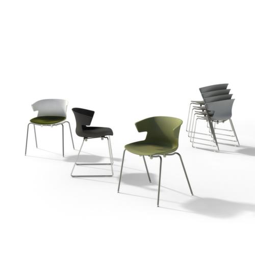 Quadrifoglio Kunststoffschalenstuhl COVE mit 4-Fußgestell, grau