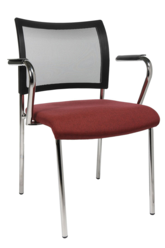 Topstar Besucherstuhl Visit 10 mit Netzrücken, Sitz Stoff (100% Polypropylen), bordeaux