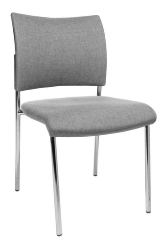 Topstar Besucherstuhl Visit 10 mit Polsterrücken, Sitz Stoff (100% Polypropylen), hellgrau