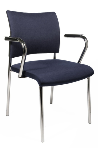 Topstar Besucherstuhl Visit 10 mit Polsterrücken, Sitz Stoff (100% Polypropylen), dunkelblau