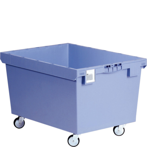 BITO Mobiler Rechteckbehälter mit Doppelboden, Inhalt 114 l, blau