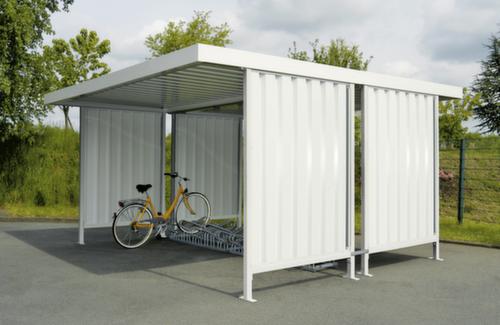 WSM Überdachung Leipzig mit 2 Seitenwänden, Grundfeld, Breite x Tiefe 4300 x 4400 mm