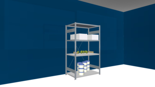 hofe Edelstahl-Steckregal, Höhe x Breite x Tiefe 1750 x 1060 x 635 mm, 4 Böden