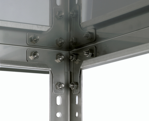 hofe Edelstahl-Regal, Höhe x Breite x Tiefe 1500 x 1000 x 800 mm, 4 Böden