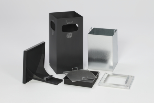 VAR Kombiascher mit 3 Einwurföffnungen, anthrazit