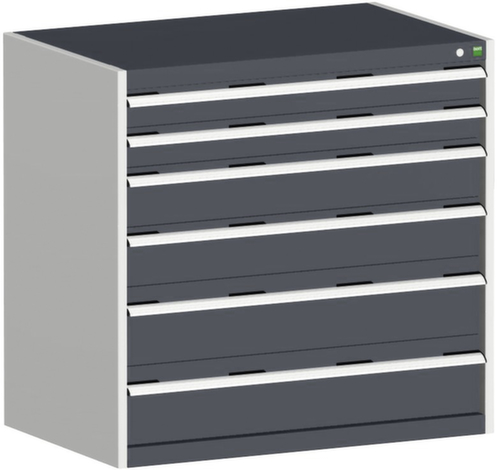 bott Schubladenschrank cubio Grundfläche 1050x650 mm, 6 Schublade(n), RAL7035 Lichtgrau/RAL7016 Anthrazitgrau