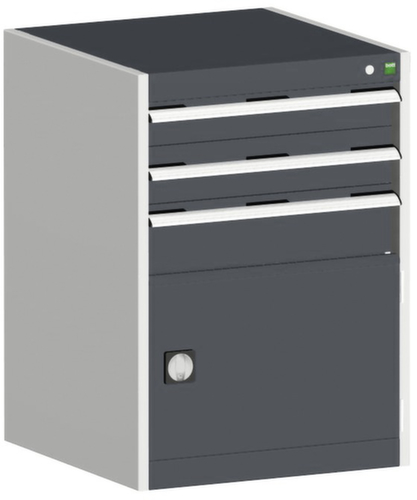 bott Schubladenschrank cubio mit Grundfläche 650x650 mm, 3 Schublade(n), RAL7035 Lichtgrau/RAL7016 Anthrazitgrau