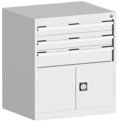 bott Schubladenschrank cubio Grundfläche 800x750 mm, 3 Schublade(n), RAL7035 Lichtgrau/RAL7035 Lichtgrau