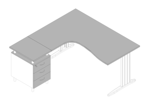 Quadrifoglio Büro-Set Practika mit 1 Schreibtisch, 1 Standcontainer