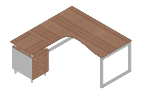 Quadrifoglio Büro-Set Practika mit 1 Schreibtisch, 1 Standcontainer