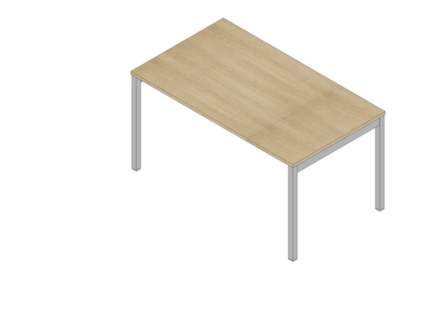 Quadrifoglio Schreibtisch Practika mit 4-Fußgestell, Breite x Tiefe 1400 x 800 mm, Platte Eiche