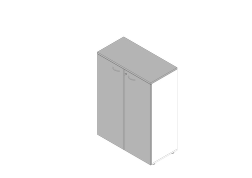 Quadrifoglio Büroschrank Practika, 3 Ordnerhöhen, weiß/grau